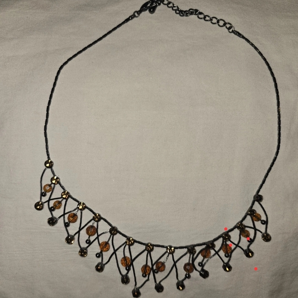 Bohemian Black and Gold Geometric Necklace